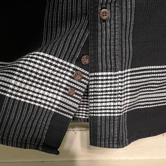 ROPER Men's Black & White Check Button-Down Shirt Size L - Picture 5 of 12